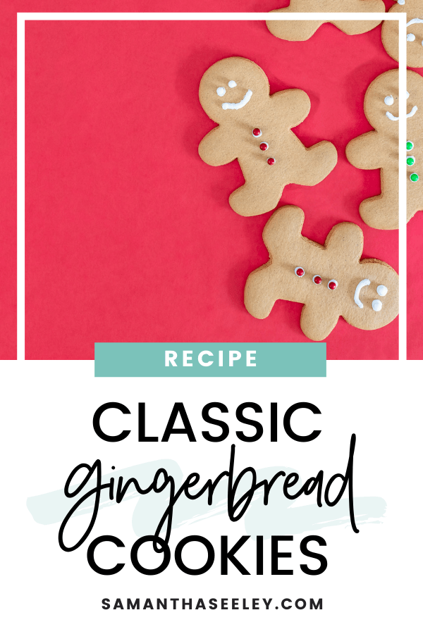 gingerbread men cookies on red surface
