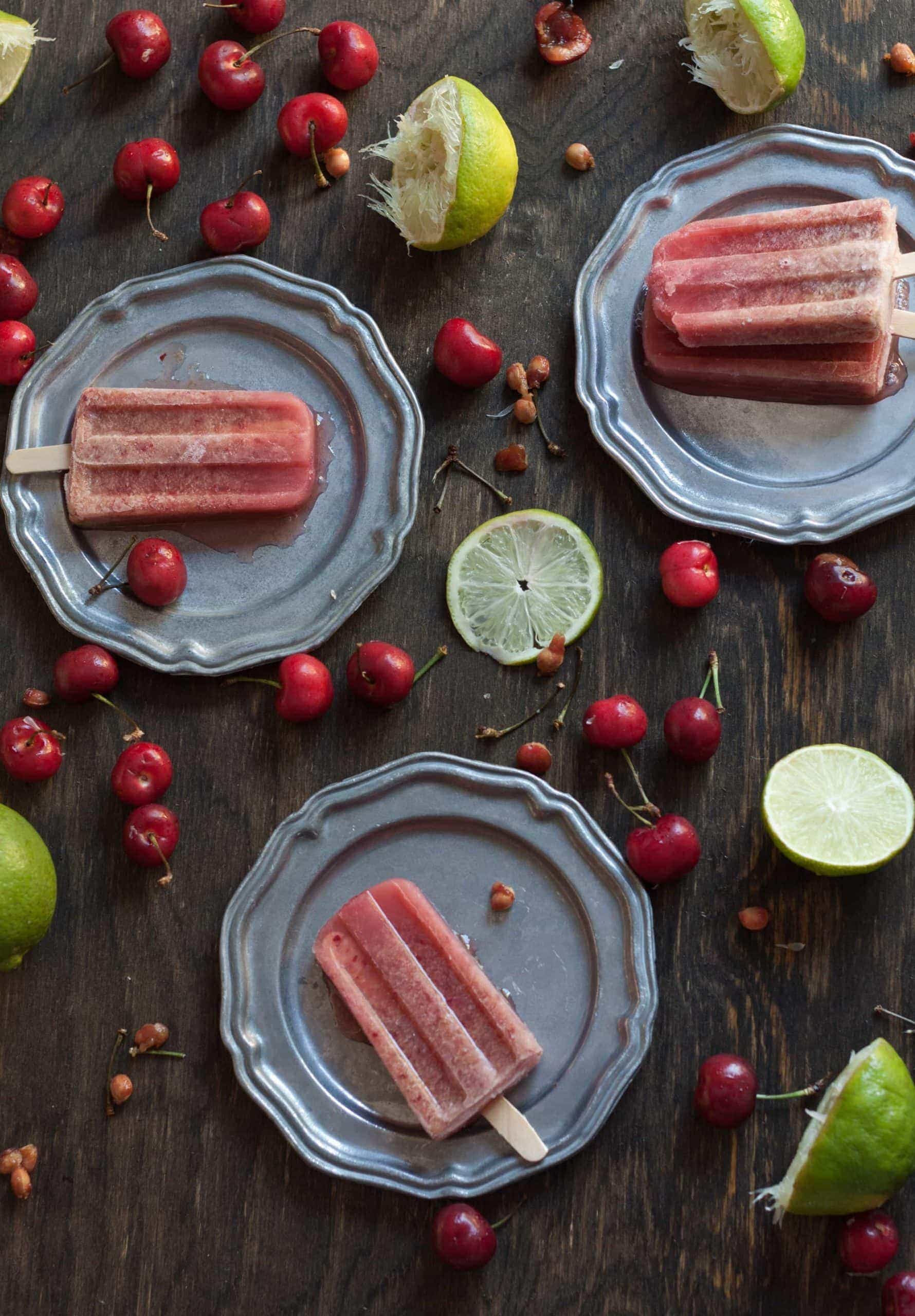 Cherry Lime Popsicles