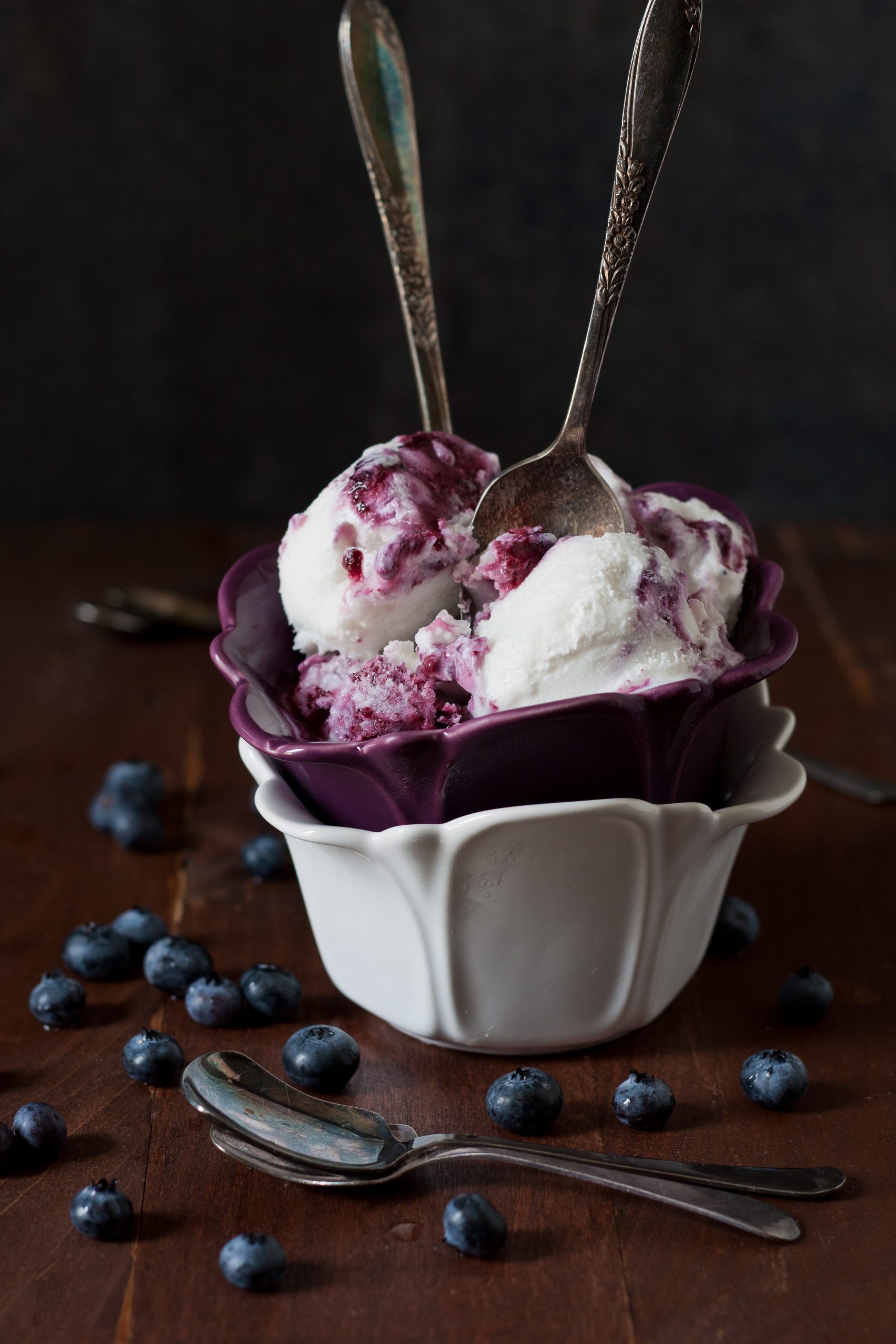 Blueberry Goat Cheese Coconut Ice Cream