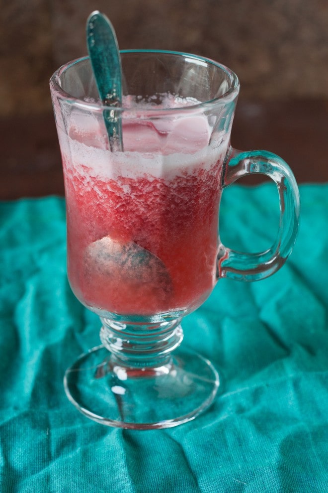 Raspberry and Riesling Sorbet Float | Sweet-Remedy.com #FrozenTreatWeek