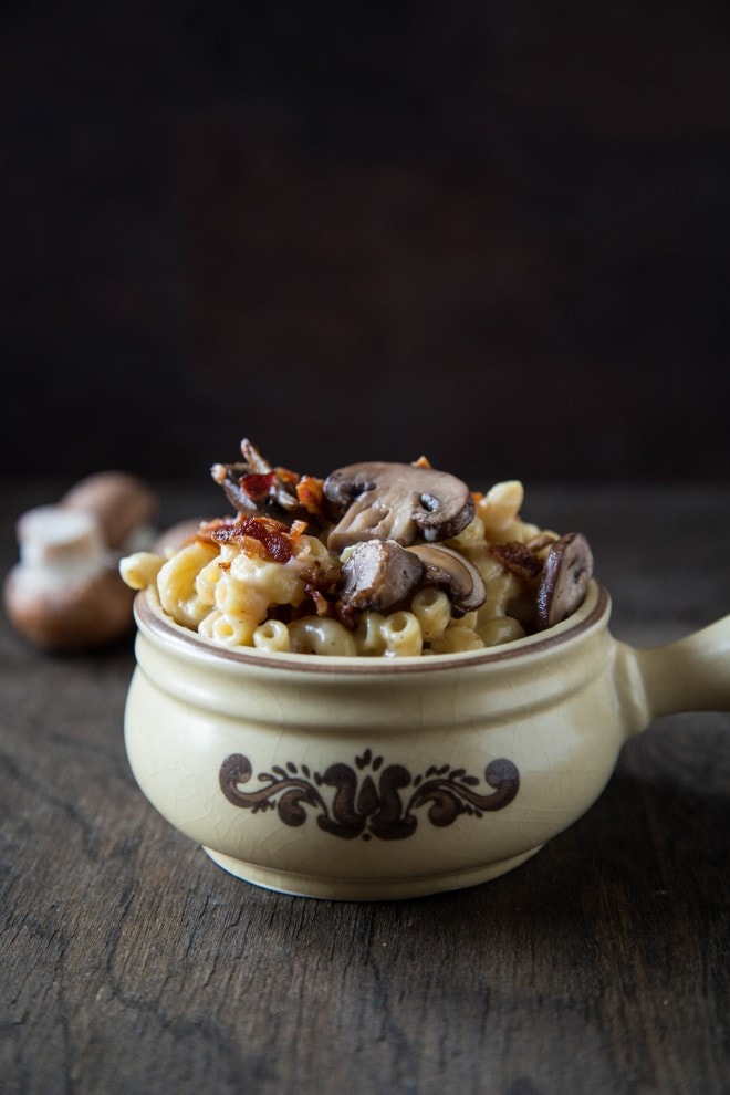 Stove-Top Bacon Mushroom Creme Fraiche Macaroni and Cheese | Sweet-Remedy.com