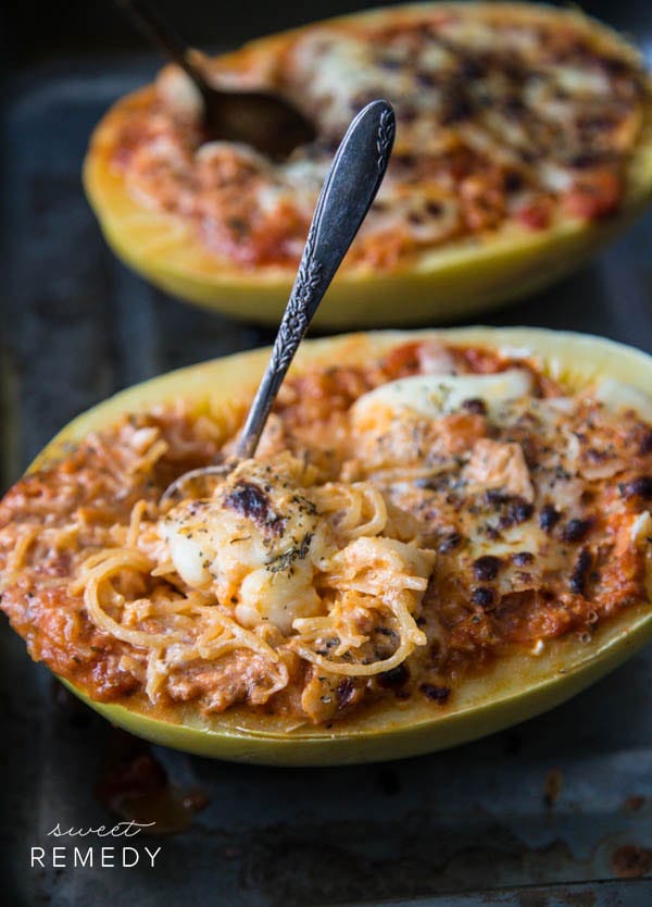 Spaghetti Squash Lasagna Bowls | Sweet-Remedy.com