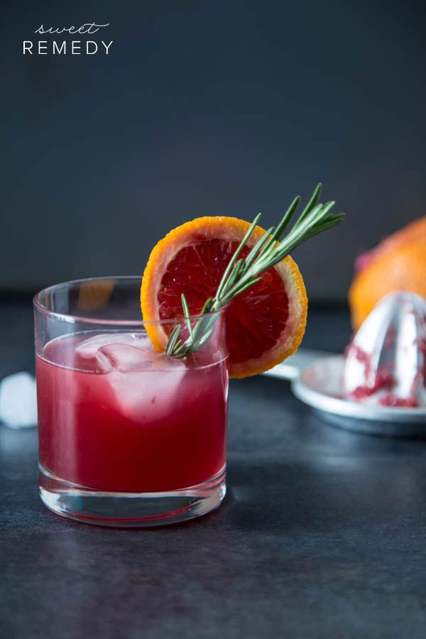 Blood Orange Rosemary Cocktail | Sweet-Remedy.com #cocktail #drink #recipe