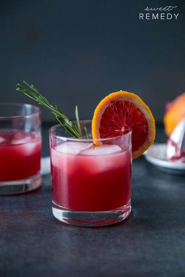 Blood Orange Rosemary Cocktail | Sweet-Remedy.com #cocktail #drink #recipe