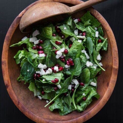 Spinach Pomegranate Feta Salad