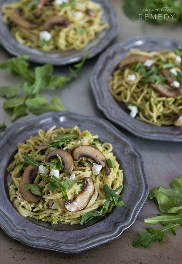 Garlic Scape Pesto Pasta 