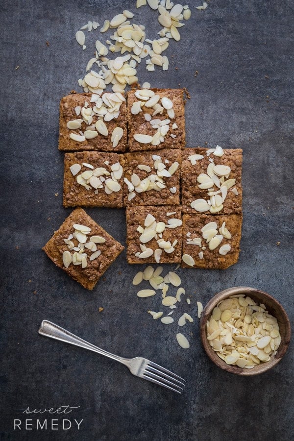 Almond Coffee Cake: A great tasting dessert filled with whole grains and healthy nuts!