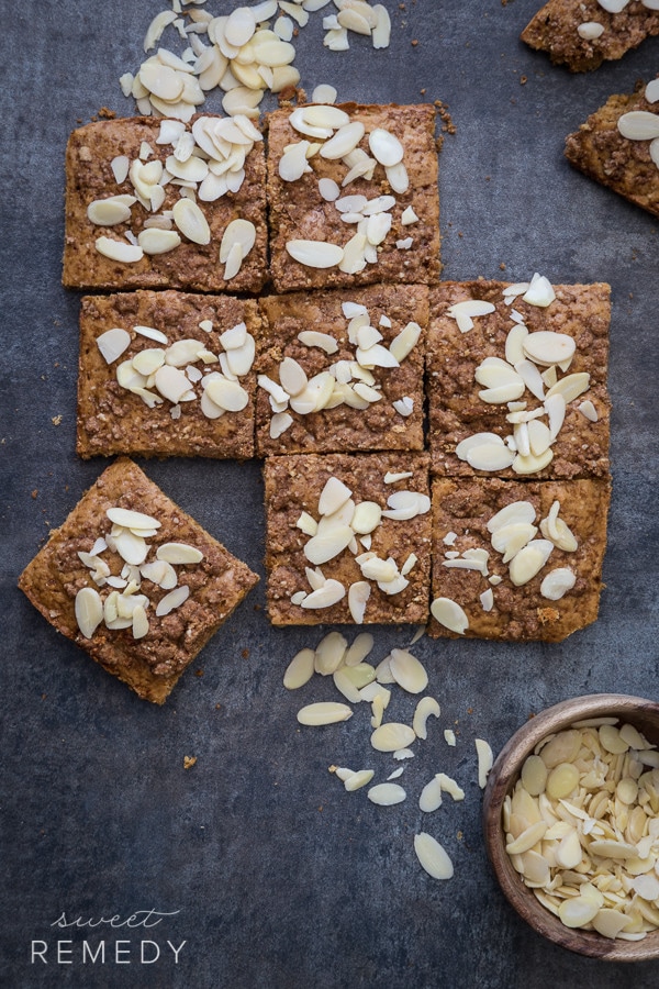 Almond Coffee Cake: A great tasting dessert filled with whole grains and healthy nuts!