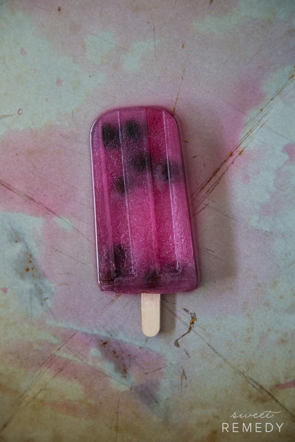 Blueberry Lemonade Sage Popsicles