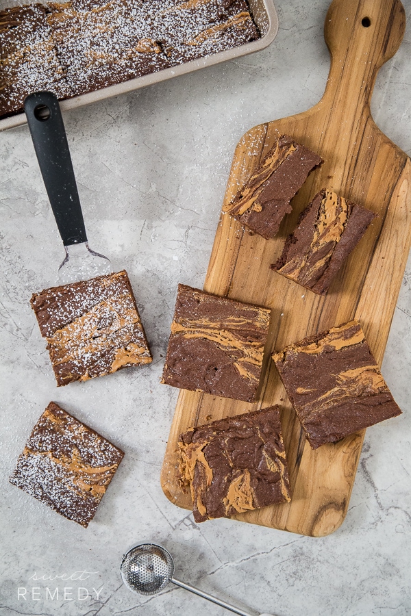 Gluten Free Peanut Butter Swirl Brownies