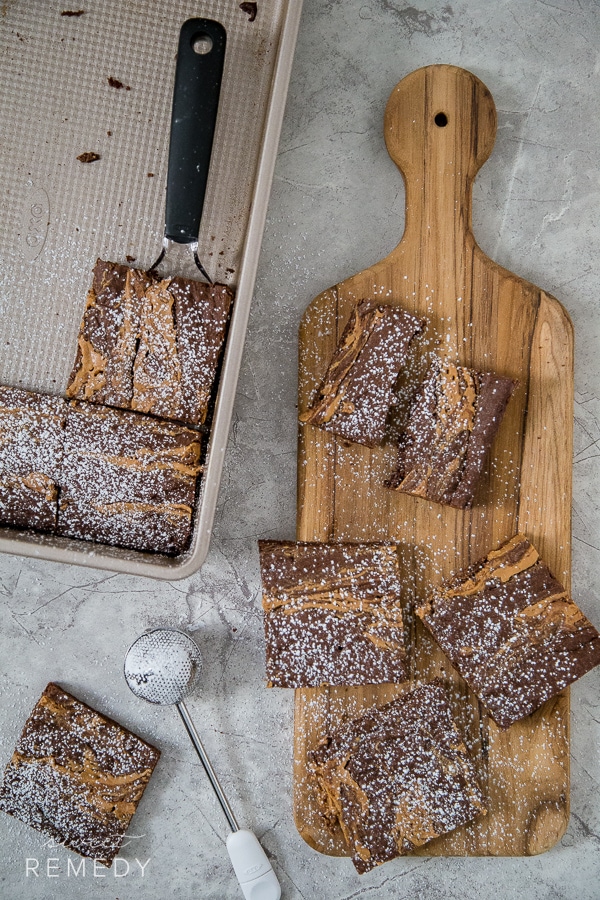 Gluten Free Peanut Butter Swirl Brownies