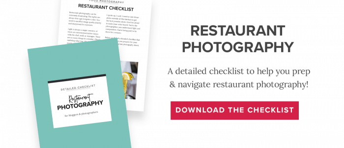 Free checklist of 5 ways to improve your restaurant photography